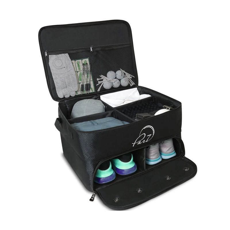 Photo 1 of Par7 Golf Trunk Organizer - 2 Pair Golf Shoes and Accessories Storage - Double