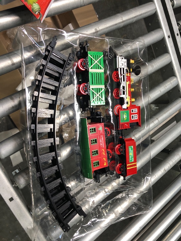 Photo 3 of Christmas Train Set,Battery-Powered Train Toys with Light and Sounds Railway Tracks Sets Under/Around Christmas Tree Classic Toy Train Set Gifts for Boys Girls