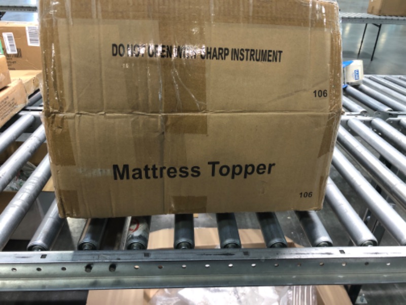 Photo 1 of Cooling Mattress Topper Queen for Back Pain, Extra Thick Mattress Pad Cover, Plush Pillow Top Overfilled with Down Alternative, Deep Elastic Pocket, White Queen White