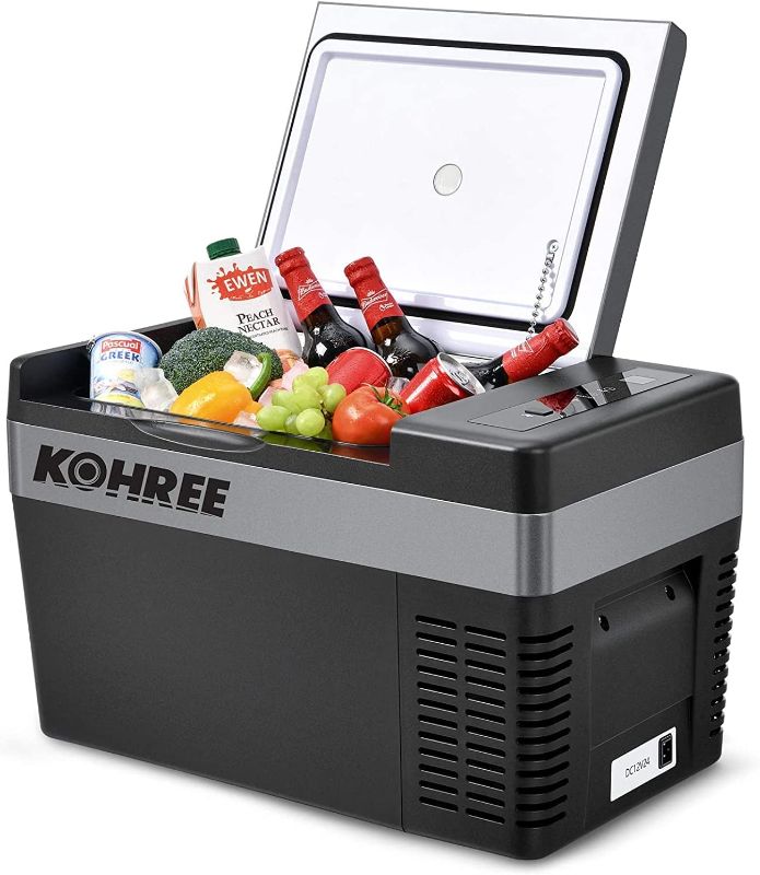 Photo 1 of Kohree Portable Freezer 12 Volt Car Refrigerator Fast Cooling 12v Fridge(-7.6-50?), 26 Quart (25L) Small Electric Coolers for Camping, Travel, Truck, Vehicles, RV, Boat with12/24V DC & 110V/240V AC
