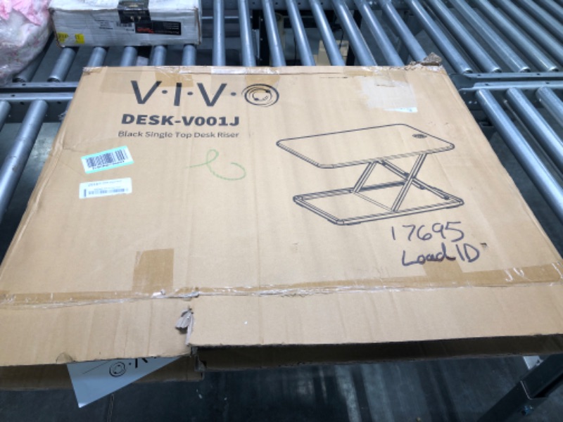 Photo 4 of VIVO Ultra-Slim Single Top Height Adjustable Standing Desk Riser, Compact Sit Stand Desktop Converter for Monitor or Laptop, Black, DESK-V001J