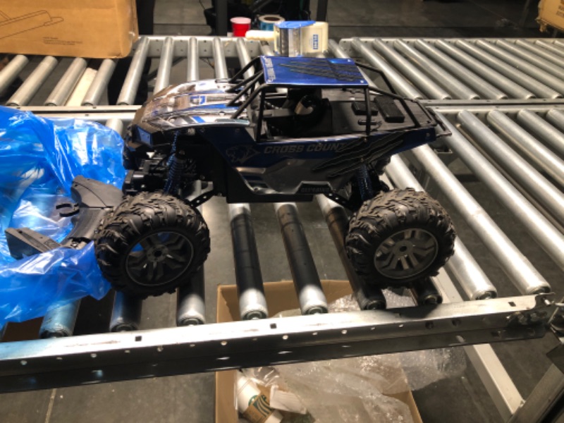 Photo 1 of DEERC Large 1:8 Scale Remote Control Monster Truck for Adults Boys, Upgraded RC Cars Remote Control Car, Off Road with Realistic Sound, 2.4Ghz 4WD Toy All Terrain Climbing, 2 Batteries for 80 Min Play Sliver Blue