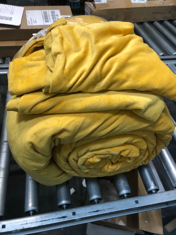 Photo 2 of CLOTHKNOW Mustard Yellow Comforter Set Full Dark Yellow Bedding Comforter Sets Full Size Turmeric Comforter Soft Luxury Yellow Comforter Men Women Comforter 3Pcs Yellow Bed Comforter Sets
