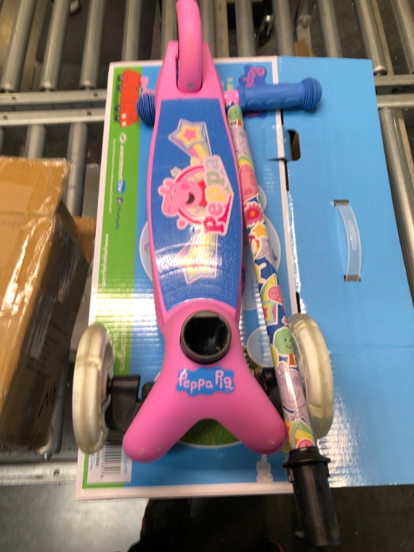 Photo 2 of Self Balancing Kick Scooter - Extra Wide Deck, 3 Wheel Platform, Foot Activated Brake, 75 Lbs Limit, Kids & Toddlers, Girls Or Boys, Ages 3 and Up Peppa Pig