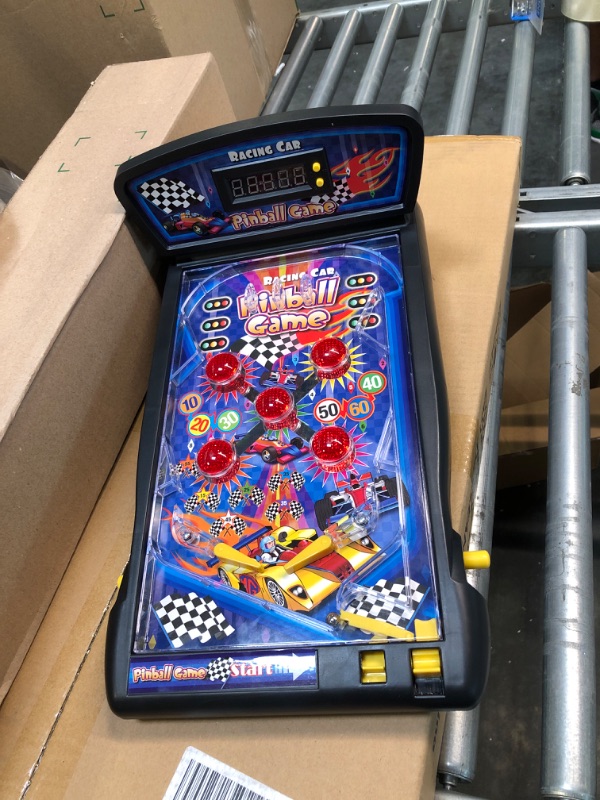 Photo 2 of Trisquirrel Pinball Machine, Electronic Tabletop Pinball Game 16.5 Inch with Lights & Sounds , LED Digital Scoreboard--Ideal for Family Fun