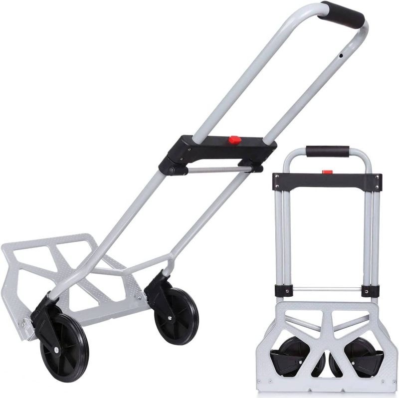 Photo 1 of 220lbs Portable Heavy Duty Luggage Cart - Hand Truck Luggage Cart with Wheels Foldable, Folding Hand Truck Aluminum for Travel and Office Use
