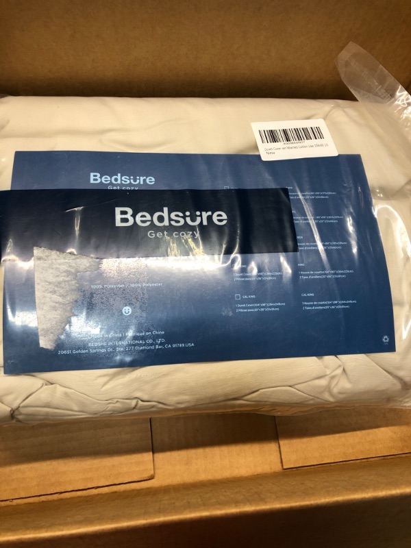 Photo 2 of Bedsure Duvet Cover King Size - Soft Prewashed King Duvet Cover Set, 3 Pieces, 1 Duvet Cover 104x90 Inches with Zipper Closure and 2 Pillow Shams, Linen, Comforter Not Included Linen (No Comforter) King (104x90)