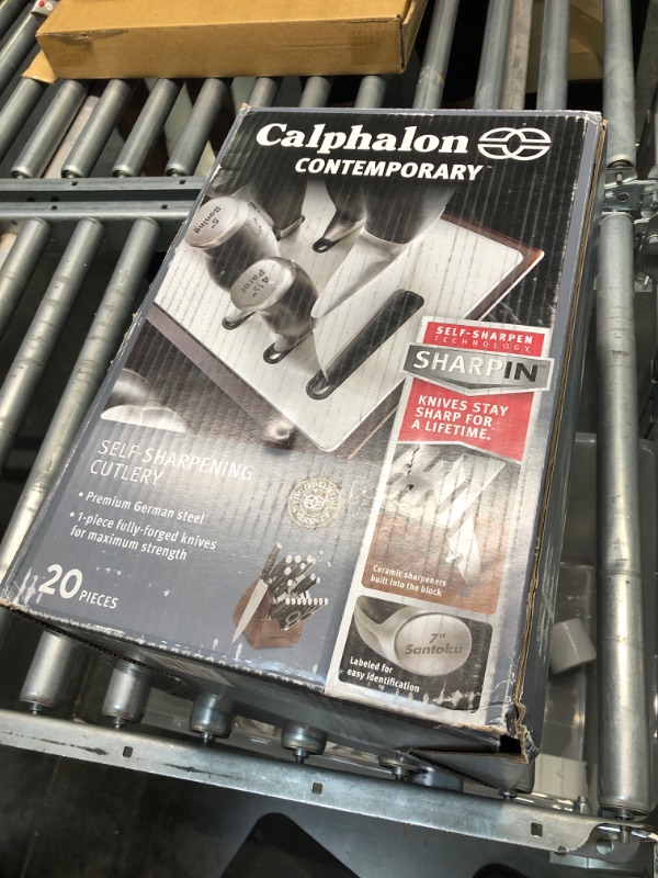 Photo 4 of Calphalon Contemporary Self-Sharpening 20-Piece Knife Block Set with SharpIN Technology, Black