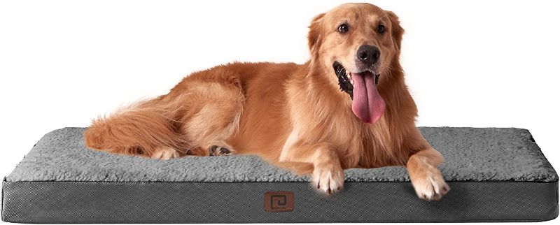 Photo 1 of EHEYCIGA Washable Jumbo Dog Beds for Giant Dogs, XXL Dog Bed with Removable Cover for Crate, Orthopedic Foam Dog Beds for Jumbo Dogs, Grey
