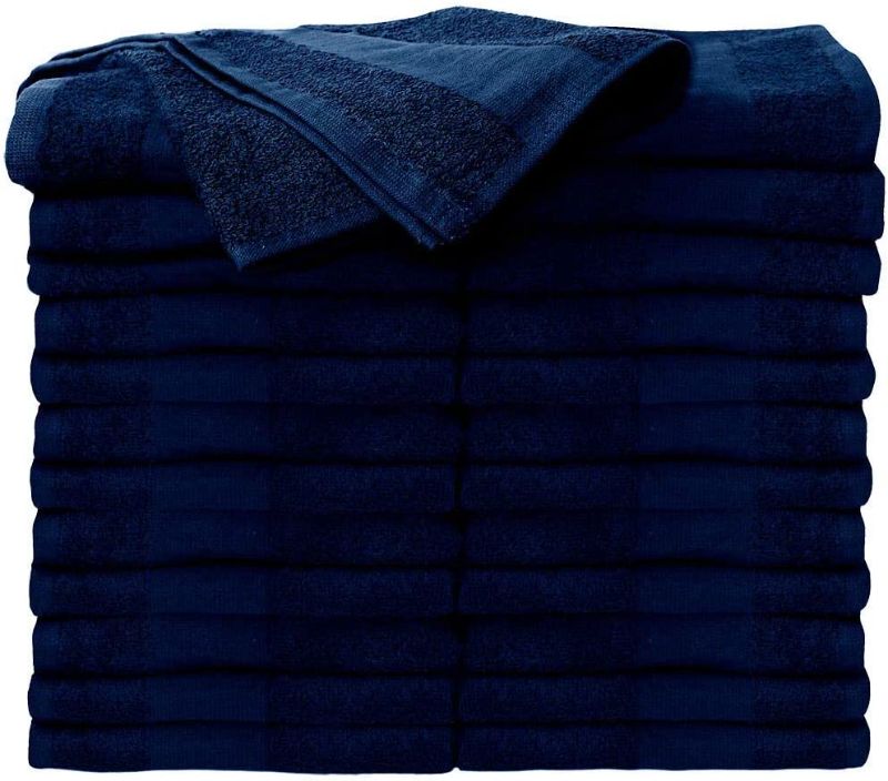 Photo 1 of ForPro Premium Bleach Tough Salon Towels, 100% Cotton, Bleach-Proof, Stain Resistant & Color Safe Towels for Salons, Spas, Gyms & Home, 16” W x 27” L, Navy Blue