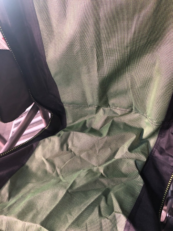 Photo 1 of Camping Folding Chair Heavy Duty Support Oversized Steel Frame Collapsible Padded Arm Chair with Cup Holder Quad Lumbar Back Chair Portable for Outdoor,