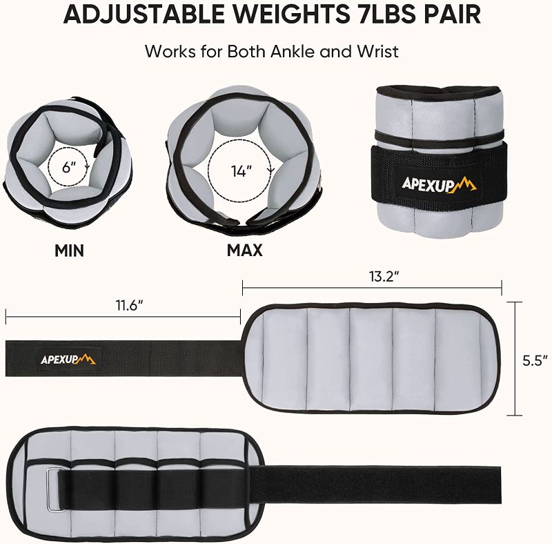 Photo 1 of APEXUP Adjustable Ankle Weights for Women and Men, Modularized Leg Weight Straps for Yoga, Walking, Running, Aerobics, Gym
