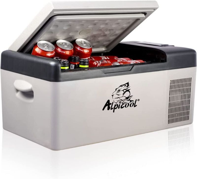 Photo 1 of Alpicool C15 Portable Freezer,12 Volt Car Refrigerator, 16 Quart (15 Liter) Fast Cooling 12V Car Fridge -4?~68?, Car Cooler, 12/24V DC and 100-240V AC for Outdoor, Camping, RV, Truck, Boat
