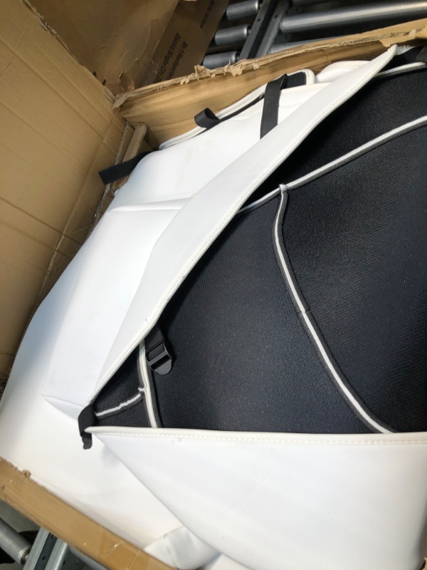 Photo 2 of Maysoo Tesla Seat Covers Model Y White Car Seat Covers(White-Organosilicon,Model Y(Full Set)) White Organosilicon model Y(full set)