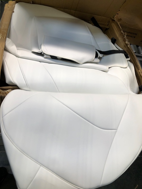 Photo 3 of Maysoo Tesla Seat Covers Model Y White Car Seat Covers(White-Organosilicon,Model Y(Full Set)) White Organosilicon model Y(full set)