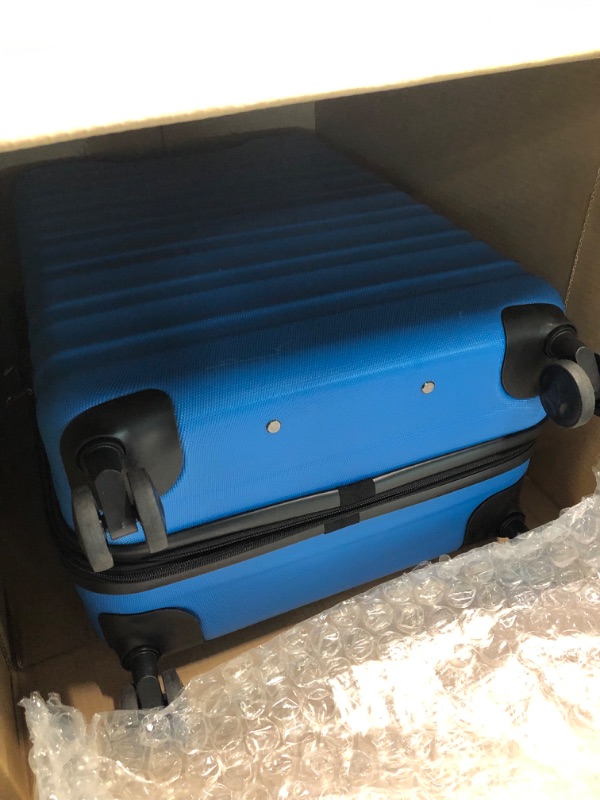 Photo 4 of Amazon Basics 21-Inch Hardside Spinner, Blue Luggage