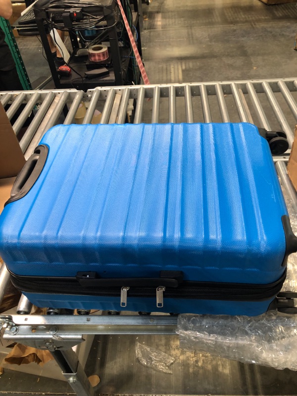 Photo 3 of Amazon Basics 21-Inch Hardside Spinner, Blue Luggage