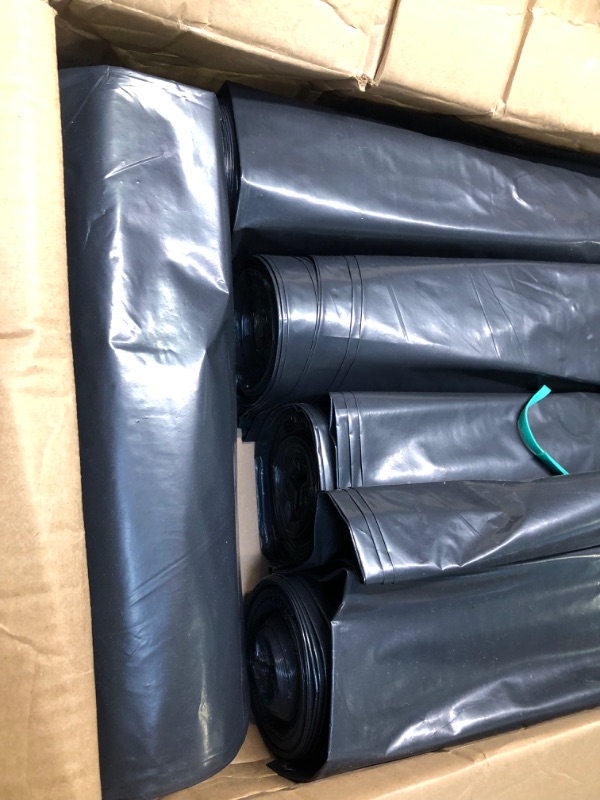 Photo 3 of 3 Mil Contractor Bags - 95 Gallon Heavy Duty Black Garbage Can Liner for Trash, Storage, Yard Waste, 61 x 68 Commercial Use Industrial Grade Construction Bags w 30” Rubber Bands by Tougher Goods (50)