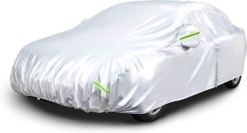 Photo 1 of Amazon Basics Silver Weatherproof Car Cover - 150D Oxford, Sedans up to 190"