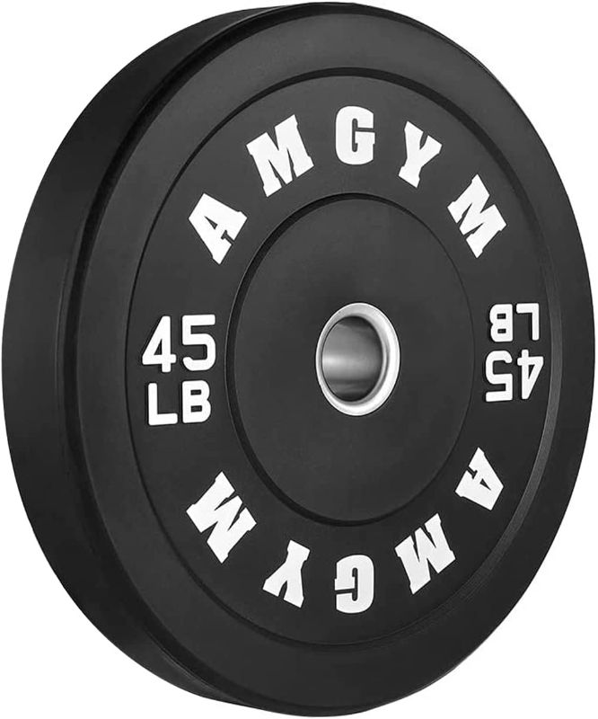 Photo 1 of AMGYM LB Bumper Plates Olympic Weight Plates, Bumper Weight Plates, Steel Insert, Strength Training
