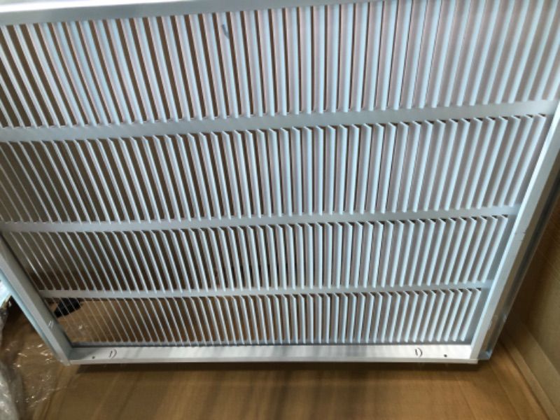 Photo 3 of 26" X 22" Steel Return Air Filter Grille for 1" Filter - Easy Plastic Tabs for Removable Face/Door - HVAC DUCT COVER - Flat Stamped Face -White [Outer Dimensions: 27.75w X 23.75h]