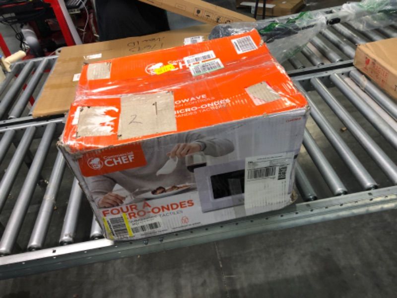 Photo 1 of COMMERCIAL CHEF Small Microwave 0.7 Cu. Ft. Countertop Microwave with Digital Display, White Microwave with 10 Power Levels, Outstanding Portable Microwave with Convenient Push Button White 0.7 Cubic Feet