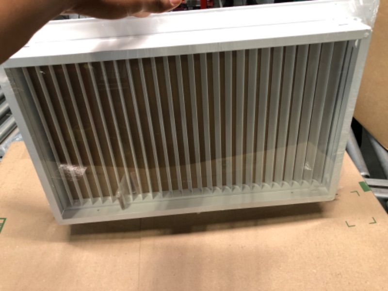 Photo 2 of 12" X 20" Aluminum Return Filter Grille - Easy Airflow - Linear Bar Grilles [Outer Dimensions: 13.75w X 21.75h] 12 X 20