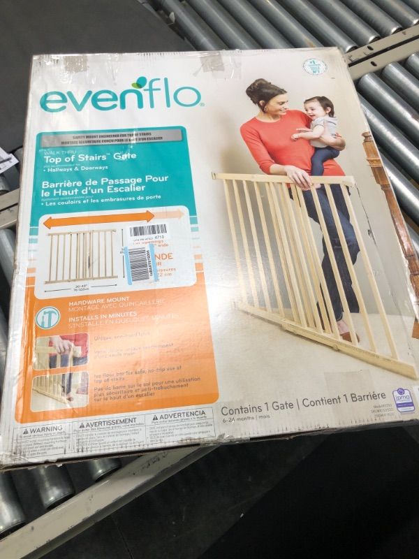 Photo 4 of Evenflo, Top of Stairs, Extra Tall Gate, Tan Wood