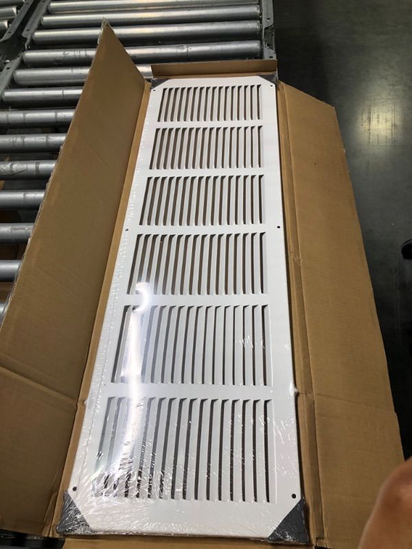 Photo 3 of Amazon Basics Return Air Grille Duct Cover for Ceiling and Wall White 30" W X 8” H 1 Pack 30" W X 8” H Air Grille Duct Cover White