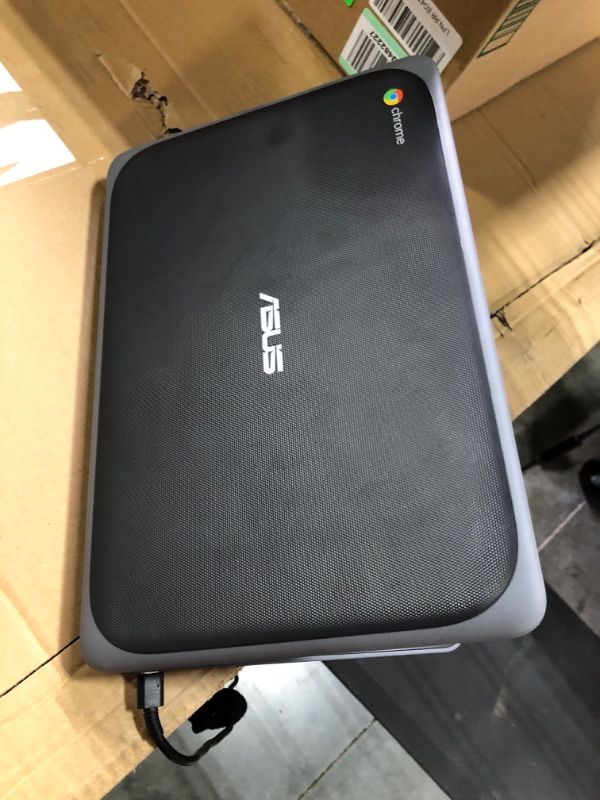 Photo 2 of ASUS Chromebook C203XA Rugged & Spill Resistant Laptop, 11.6" HD, 180 Degree, MediaTek Quad-Core Processor, 4GB RAM, 32GB eMMC, MIL-STD 810G Durability, Dark Grey, Education, Chrome OS, C203XA-YS02-GR