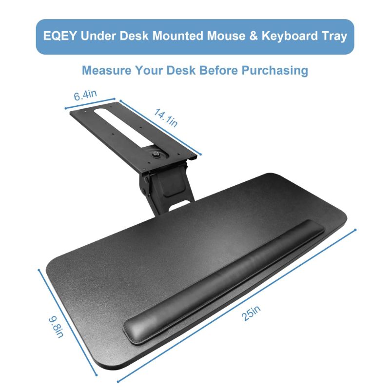 Photo 1 of Keyboard Tray Under Desk, 360° Adjustable Ergonomic Under Desk Drawer Slide Out Desk Organization Keyboard