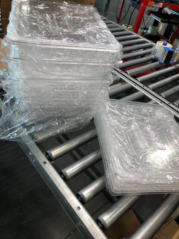 Photo 2 of BIEAMA 6 Pack Food Pans with Lids, 1/2 Size 4'' Deep, Polycarbonate, Clear 1/2 Size 4" Deep