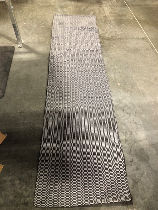 Photo 2 of black and grey rug L95''XW23''