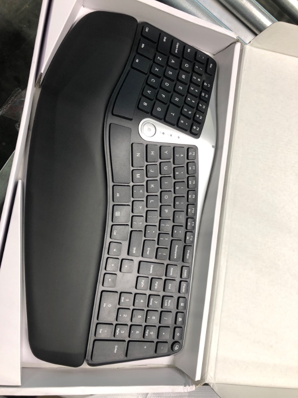 Photo 1 of Nulea Wireless Ergonomic Keyboard, 2.4G Split Keyboard with Cushioned Wrist and Palm Support, Arched Keyboard Design for Natural Typing, Compatible with Windows/Mac