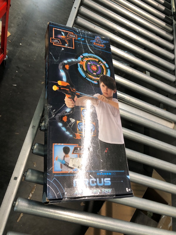 Photo 1 of JOYIN Bow and Arrow for Kids with LED Flash Lights - Archery Bow with 9 Suction Cups Arrows, Target and Quiver for Outdoor Play (Black Blue)