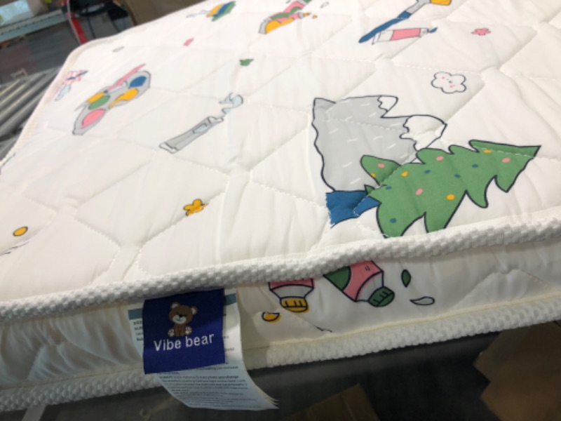 Photo 1 of Vibe bear Pack and Play Mattress Topper 38" x 26" x 3", Breathable and Soft Pack N Play Mattresses Pad, Foam Baby Playpen Mattresses, Firmness Playard Mattress
