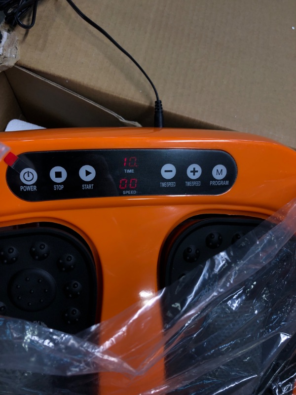 Photo 1 of ROTAI Vibration Foot Massager Multi Relaxations and Pain Relief Rotating Acupressure Electric Foot Circulation Device with Remote Control Orange Black-orange
