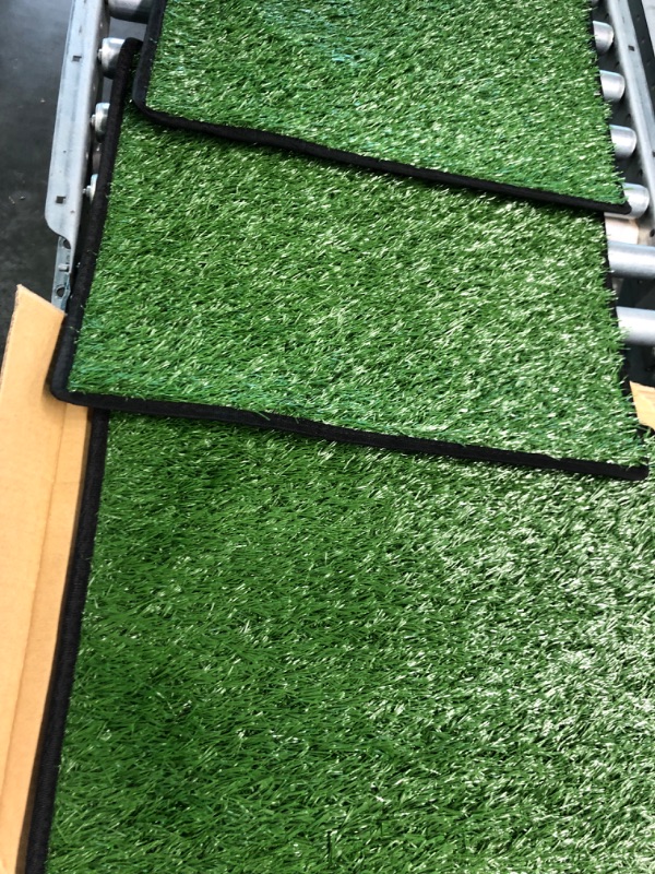 Photo 4 of Elepower Dog Grass Pad with Tray - Dog Litter Box - Anti-Slip Artificial Grass for Dogs - Includes 3 Grass Pads - Potty Training for Puppy (16x20) Dog Grass Pad with Tray 16 x 20