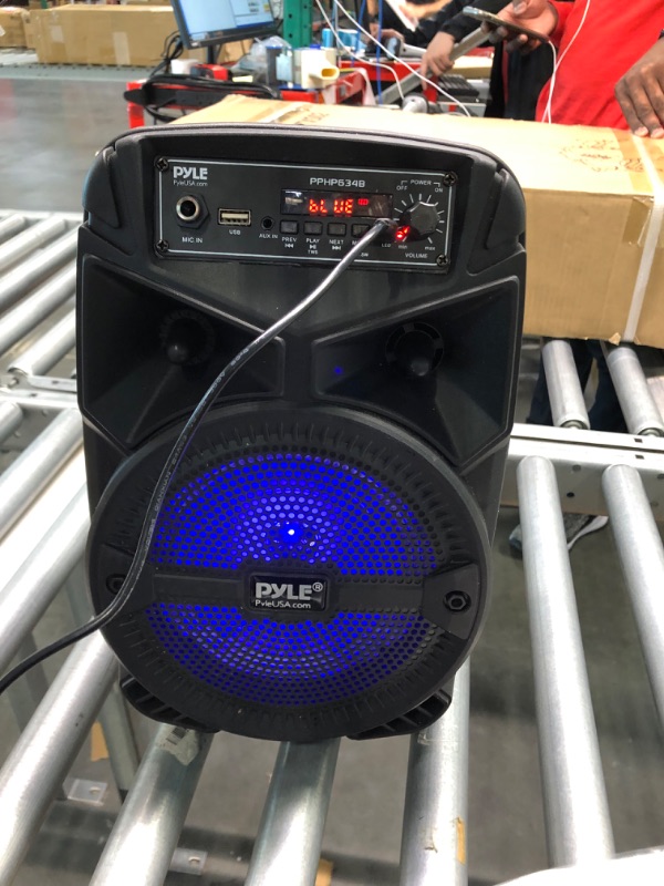 Photo 4 of Pyle Portable Bluetooth PA Speaker System - 240W Remote PPHP634B & -Pro Includes 15ft XLR Cable to 1/4'' Audio Connection, Connector, Black, 10.10in. x 5.00in. x 3.30in. (PDMIC58) Speaker System 240W + 15ft XLR Cable