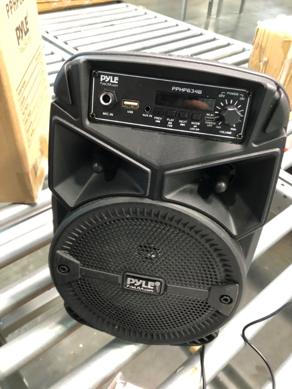 Photo 2 of Pyle Portable Bluetooth PA Speaker System - 240W Remote PPHP634B & -Pro Includes 15ft XLR Cable to 1/4'' Audio Connection, Connector, Black, 10.10in. x 5.00in. x 3.30in. (PDMIC58) Speaker System 240W + 15ft XLR Cable