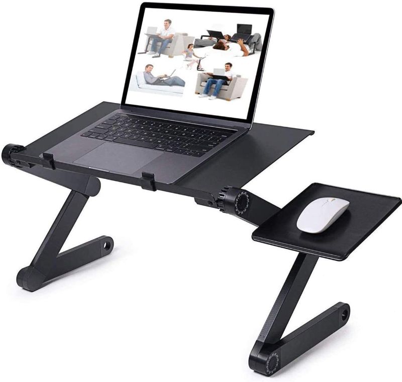 Photo 1 of RAINBEAN Adjustable Laptop Desk, Laptop Stand for Bed Portable Lap Desk Foldable Table Workstation Notebook Riser with Mouse Pad, Ergonomic Computer Tray Reading Holder Bed Tray Standing Desk
