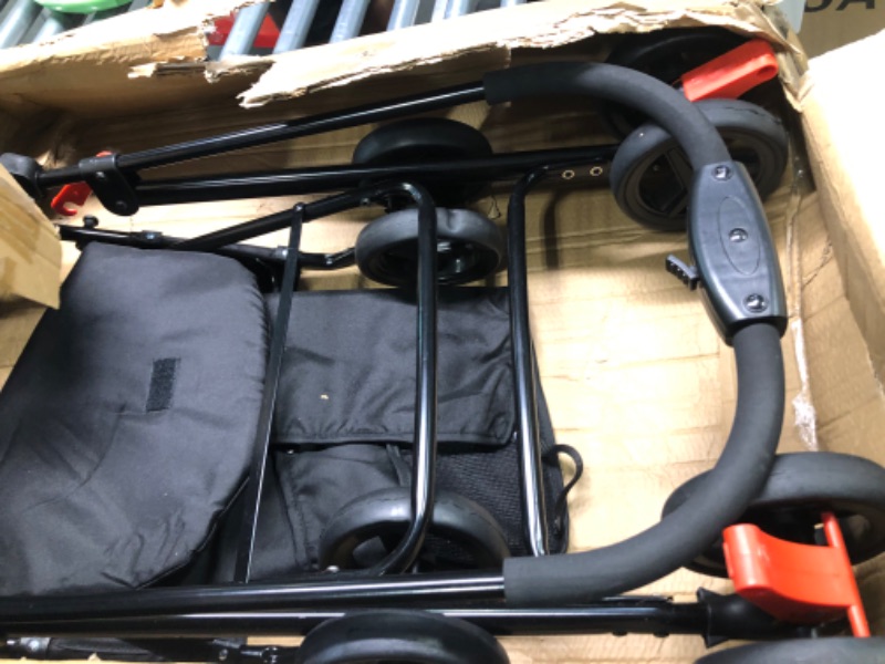 Photo 1 of Black 4 Wheel Pet Stroller, Foldable Carrier Strolling