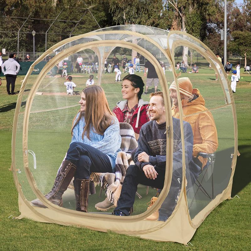 Photo 1 of EighteenTek Sports Tent - Instant Tent Shelter - Outdoor Bubble Tent 1-6 Person - Rain Tent Camping Sun Shelter Pop Up - Clear, Patent Protected Design
