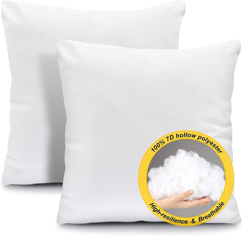 Photo 1 of 
Fixwal Throw Pillow Inserts Set of 2 - 18 x 18 Inches Insert White Pillow Forms Soft Microfiber Filled Pillow Inserts for Decorative Pillow Covers Cushion...