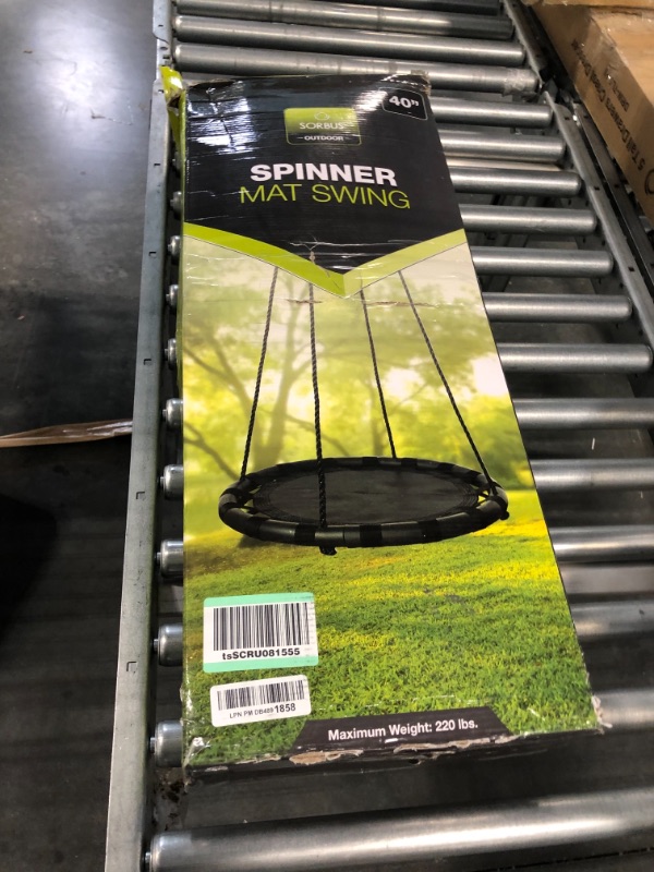Photo 1 of Sorbus Saucer Tree Swing- Kids Outdoor Disc Round Swing - 40" Heavy Duty 220lbs Seat- Easy Install Flying Saucer Web Circle Swing- Perfect for Gift,Playground, Birthday, Xmas, IndoorOutdoor Tire Swing Mat Seat 40"