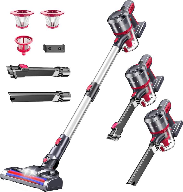 Photo 1 of Cordless Vacuum Cleaner, 25Kpa Brushless Motor Stick Vacuum Up to 35 Mins Runtime, 4-in-1 Vacuum Cleaner with 2200mAh Rechargeable Battery, Lightweight Stick Vacuum for Hardwood Floor Pet Hair