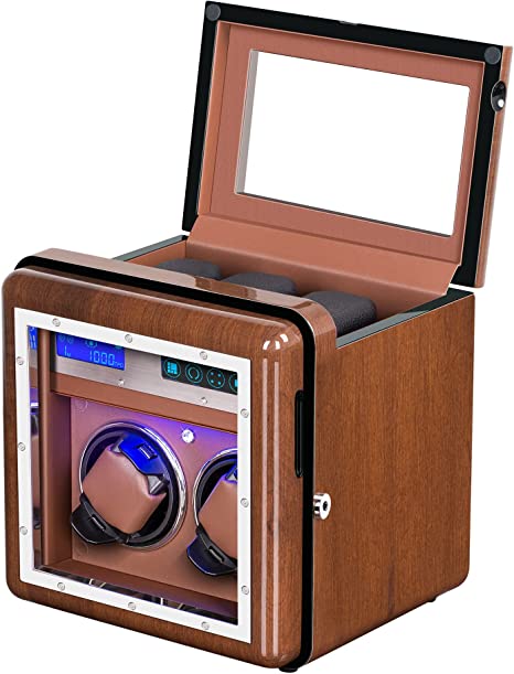 Photo 1 of Automatic Watch Winder, Luxury Walnut Watch Winder for Rolex with Quiet Motor and Adjustable Upgraded Watch Pillows, AC Adapter Watch Winder Box for Men and Women
