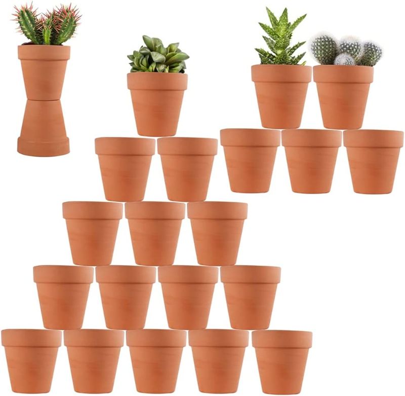 Photo 1 of  3.14 Inch Terracotta Pots - 15Pack Clay Flower Pots with Drainage Hole, Succulent Nursery Pot/Cactus Plant Pot. Great for Plants, Crafts, Wedding Favorn, DIY Production