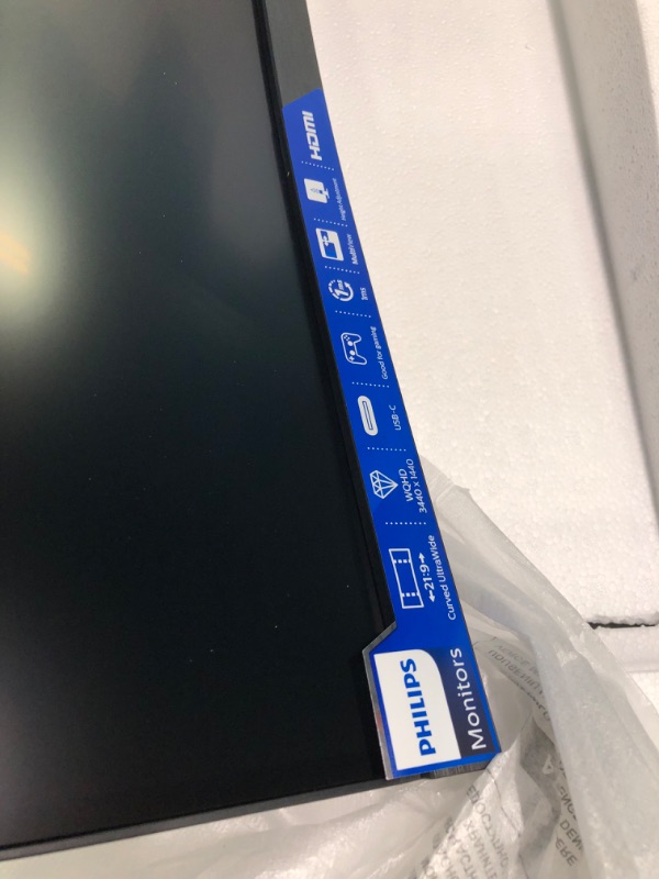 Photo 1 of PHILIPS 346E2CUAE 34" Curved Frameless, UltraWide QHD 3440x1440,100Hz, 121% sRGB, 1ms MPRT, USB-C Charging, MultiView PIP/PBP, Height Adjustable, 4Yr Advance Replacement, Black