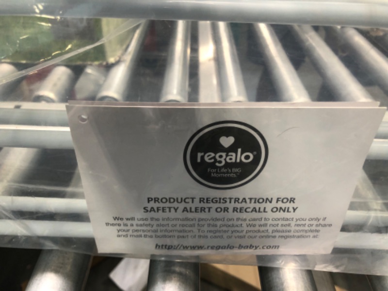 Photo 1 of Regalo 2-in-1 Extra Wide Stairway and Hallway Walk ThroughBaby Safety Gate, Hardware Mounting, White 24"x40.5"x28.5"(Pack of 1) 24"x40.5"x28.5"(Pack of 1) Metal